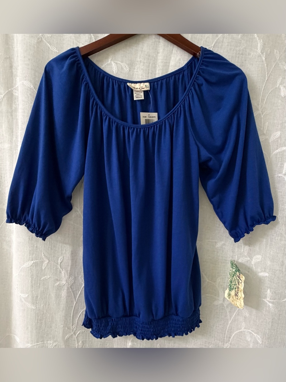 Bella Du Feur Royal Blue Off-Shoulder Blouse Size Medium